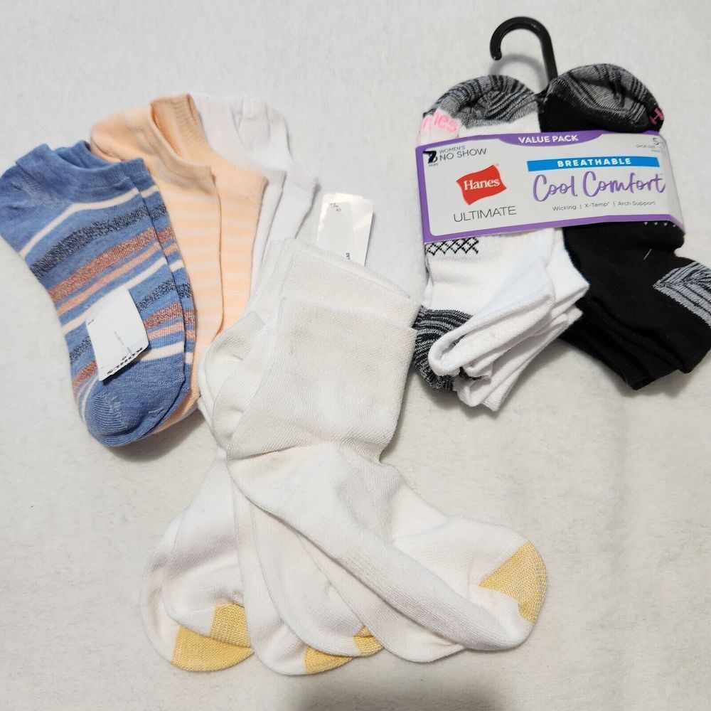 Hanes Socks For Womens Size 5-9 Multicolor 13 Pairs   B6 - Picture 2 of 8